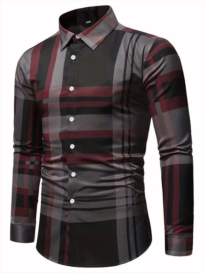 Men's Plaid Business Casual Shirt