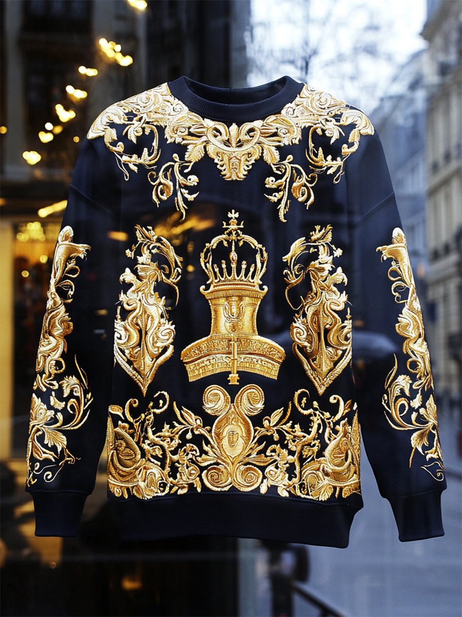 Men's Vintage Luxury Pullover Sweatshirt