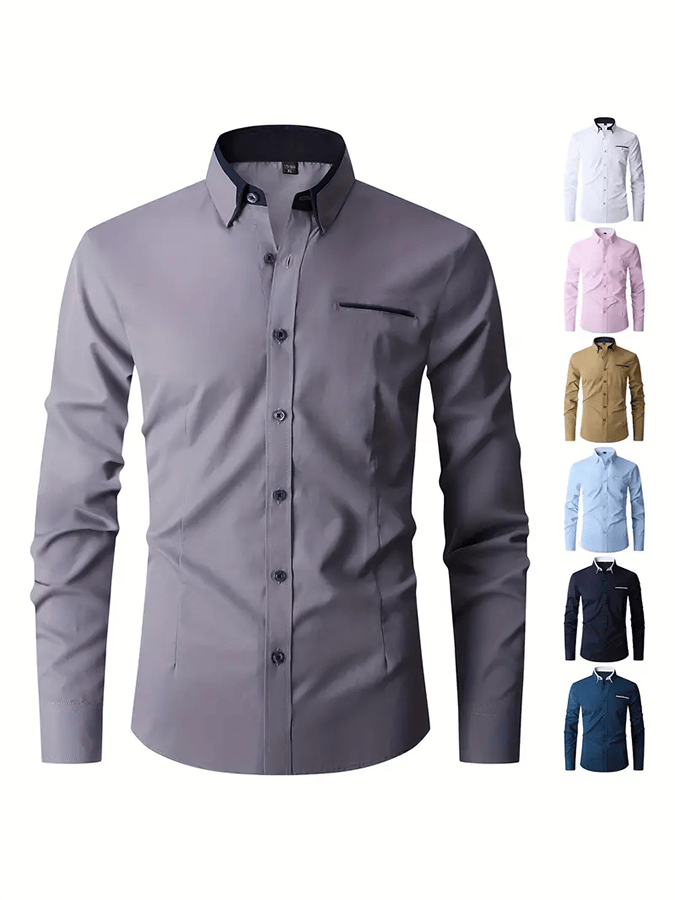 Men's Geometric Design Business Casual Shirt