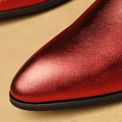 Men's Business Casual Lace-up Pointed Toe Faux Leather Shoes