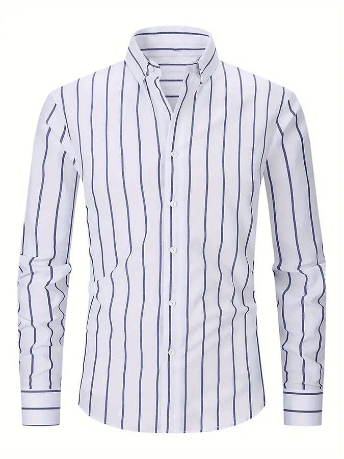 Men's Striped Business Casual Shirt