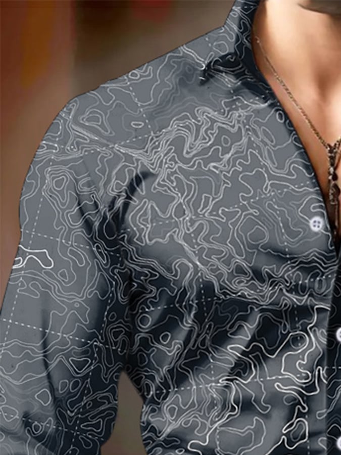 Men's Geometric Print Business Shirt