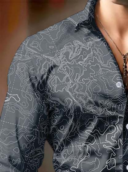 Men's Geometric Print Business Shirt