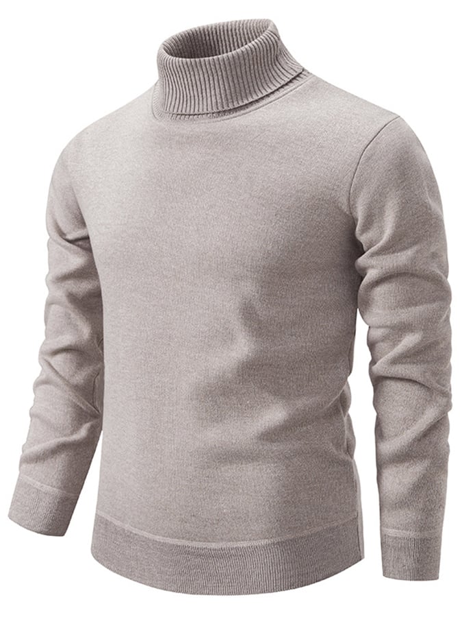 Men's Fashion Solid Color Pullover Long Sleeve Sweater