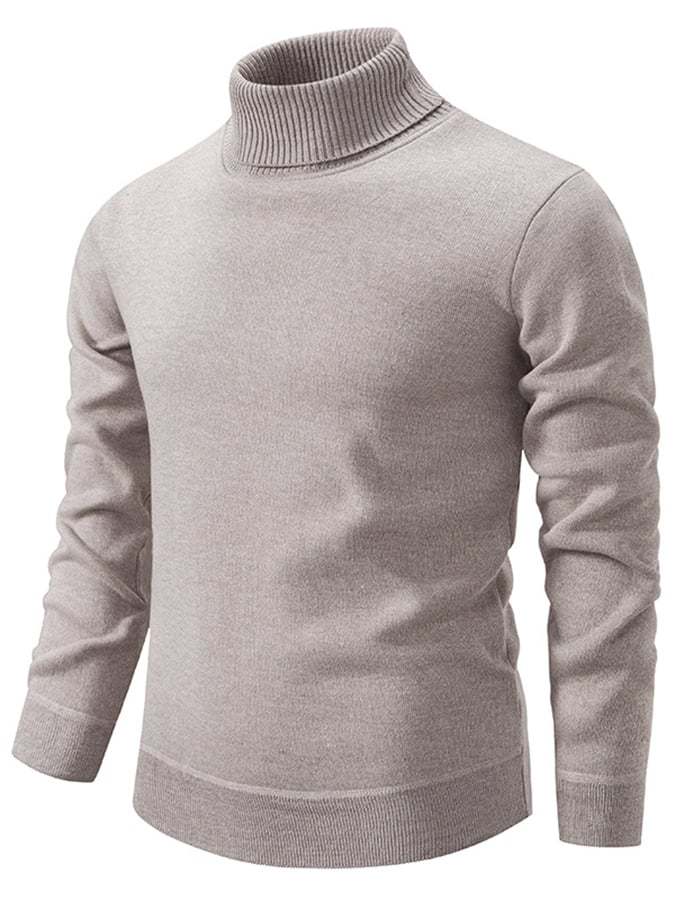 Men's Fashion Solid Color Pullover Long Sleeve Sweater