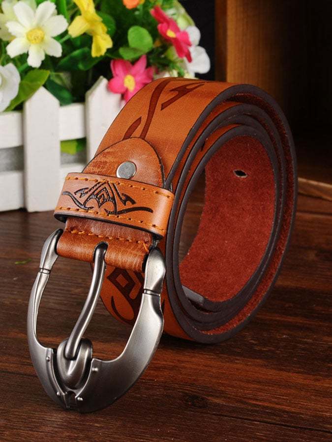 Solid Color Leather Belt