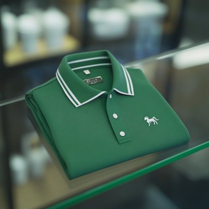 Men's Business Casual Button Short Sleeve Polo Shirt