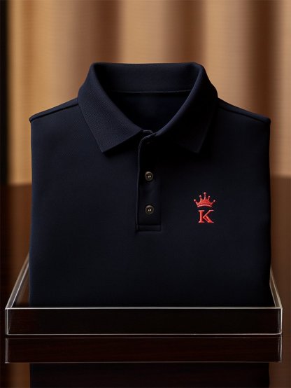 Men's Business Casual Button Short Sleeve Polo Shirt