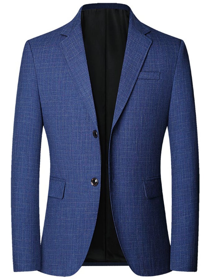 Men's Work Office Notched Collar Plaid Regular Fit Blazer
