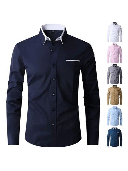 Men's Geometric Design Business Casual Shirt
