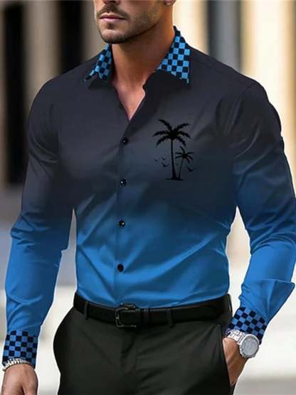 Men's Light Luxury Business Striped Print Shirt