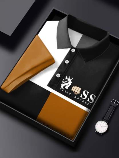 Men's Letter Printed Casual Polo Shirt