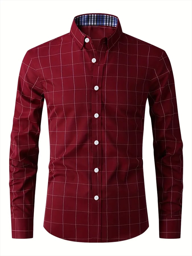 Men's Plaid Business Casual Shirt