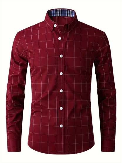 Men's Plaid Business Casual Shirt