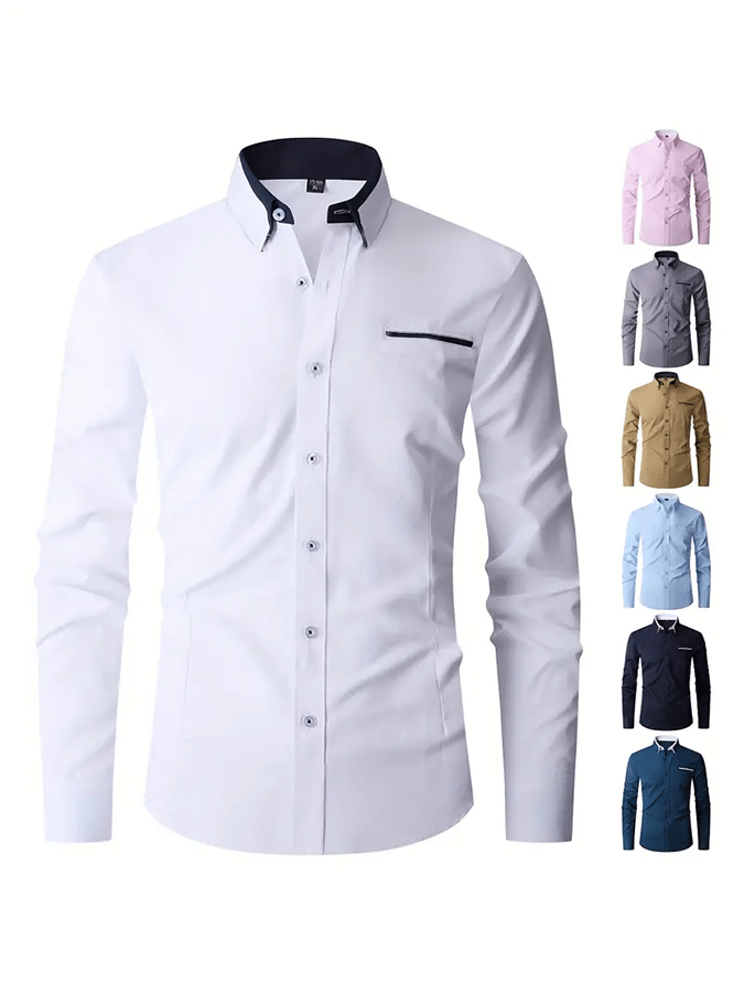 Men's Geometric Design Business Casual Shirt