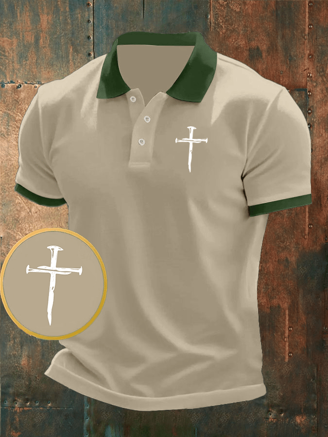 Men's Faith Printed Casual Polo Shirt