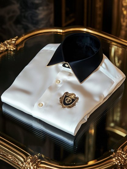 Men's Satin Luxury Business Long Sleeve Shirt