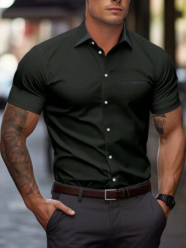 Men's Business Casual Short Sleeve Shirt