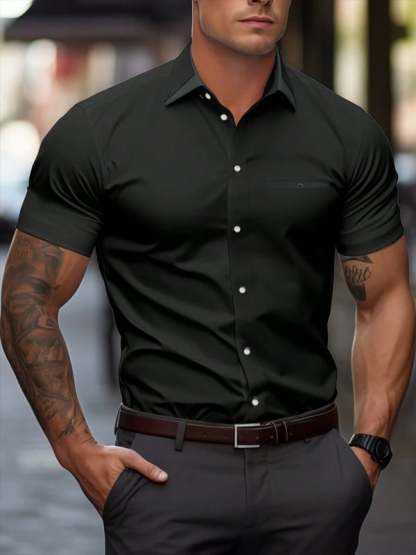 Men's Business Casual Short Sleeve Shirt
