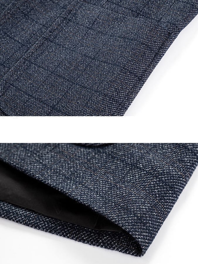 Men's Work Office Notched Collar Plaid Regular Fit Blazer