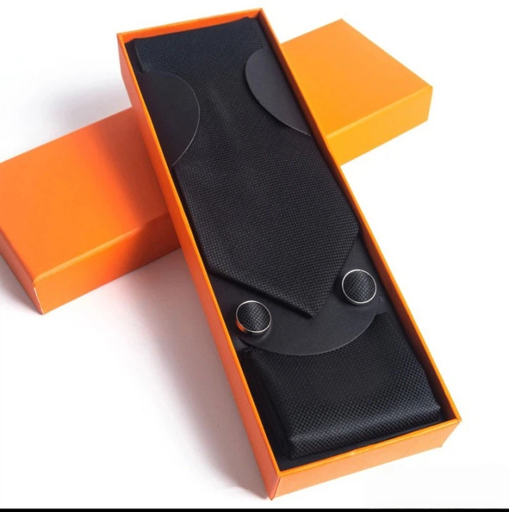 Paisley Men's Tie Square Scarf Cufflinks Gift Box Set