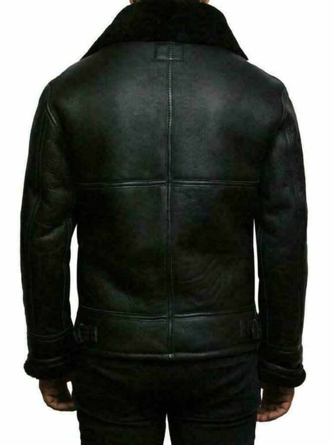 Men's Vintage Casual Lapel Zipper Faux Fur Leather Jacket