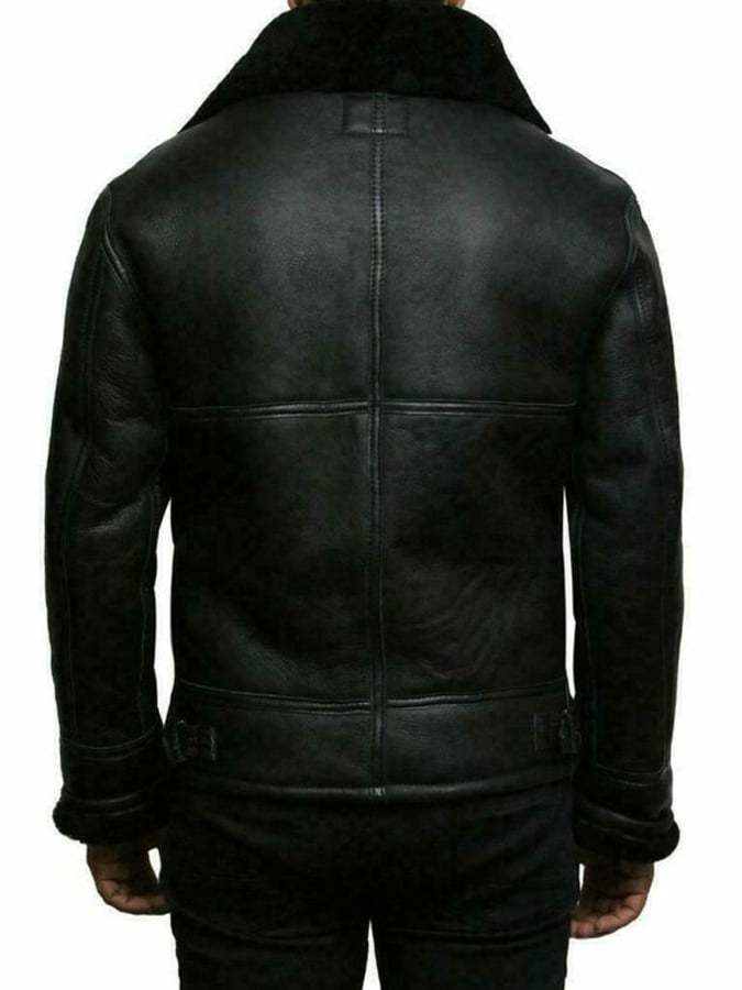 Men's Vintage Casual Lapel Zipper Faux Fur Leather Jacket