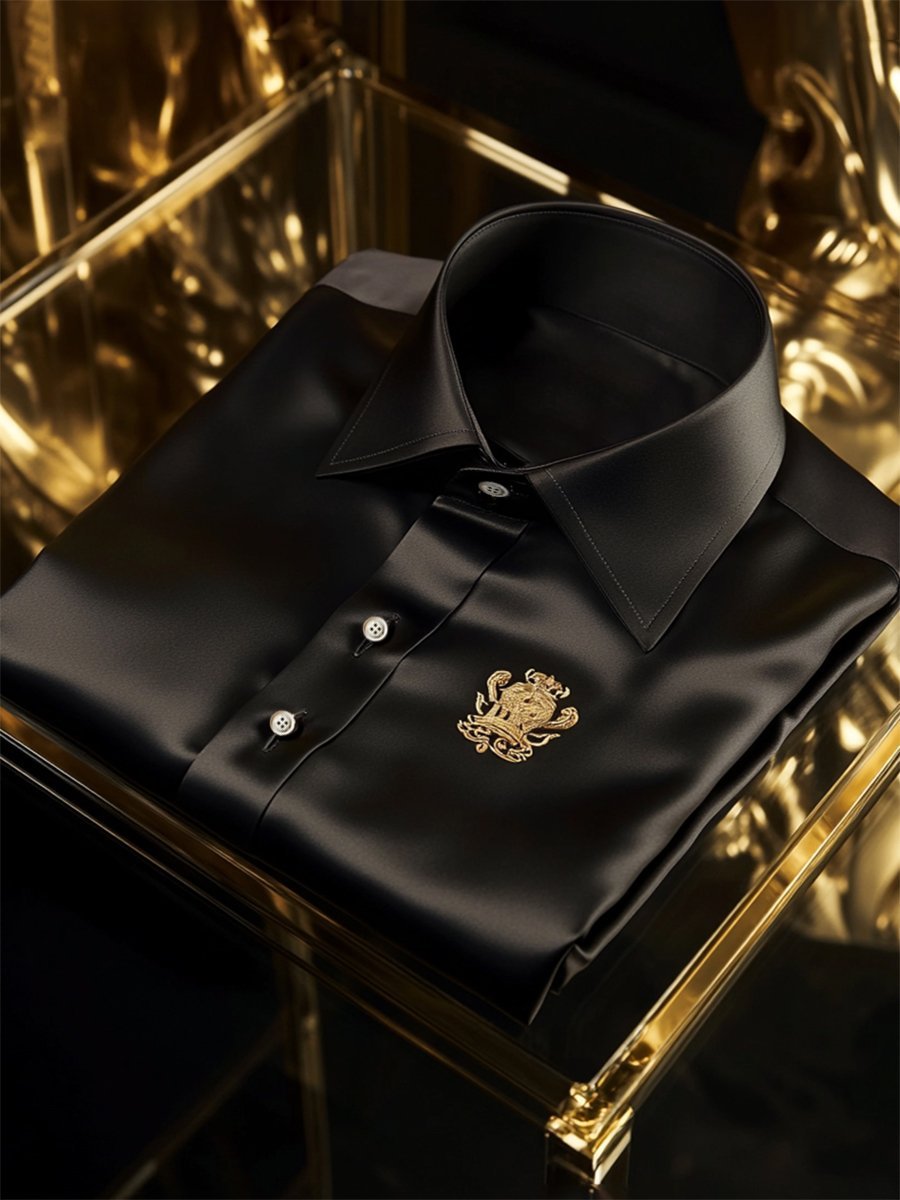 Men's Silk Luxury Business Long Sleeve Shirt