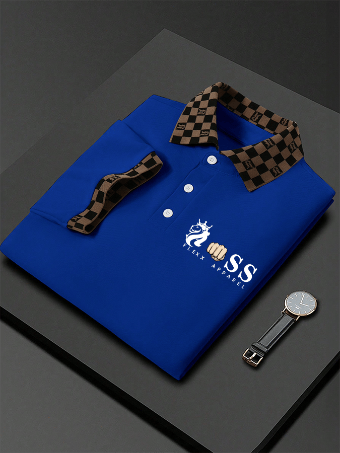 Men's Letter Printed Casual Polo Shirt