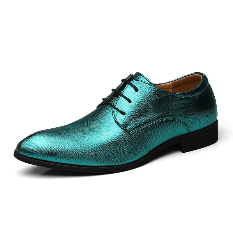 Men's Business Casual Lace-up Pointed Toe Faux Leather Shoes