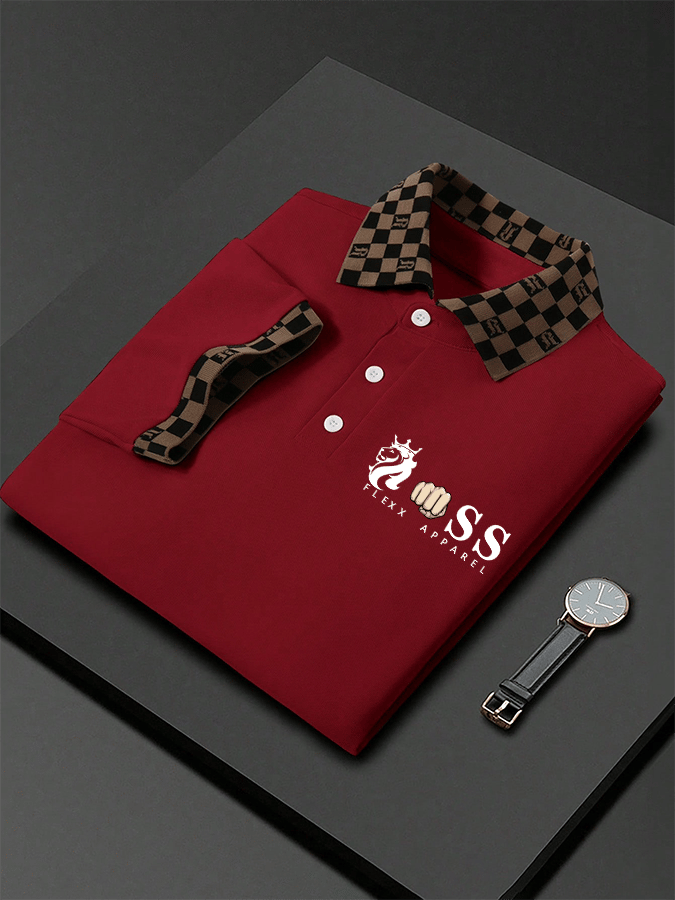 Men's Letter Printed Casual Polo Shirt