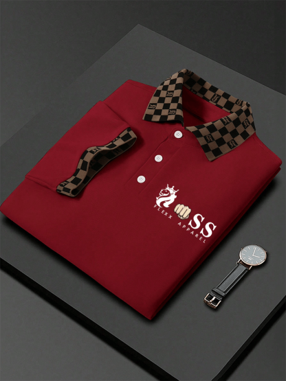 Men's Letter Printed Casual Polo Shirt