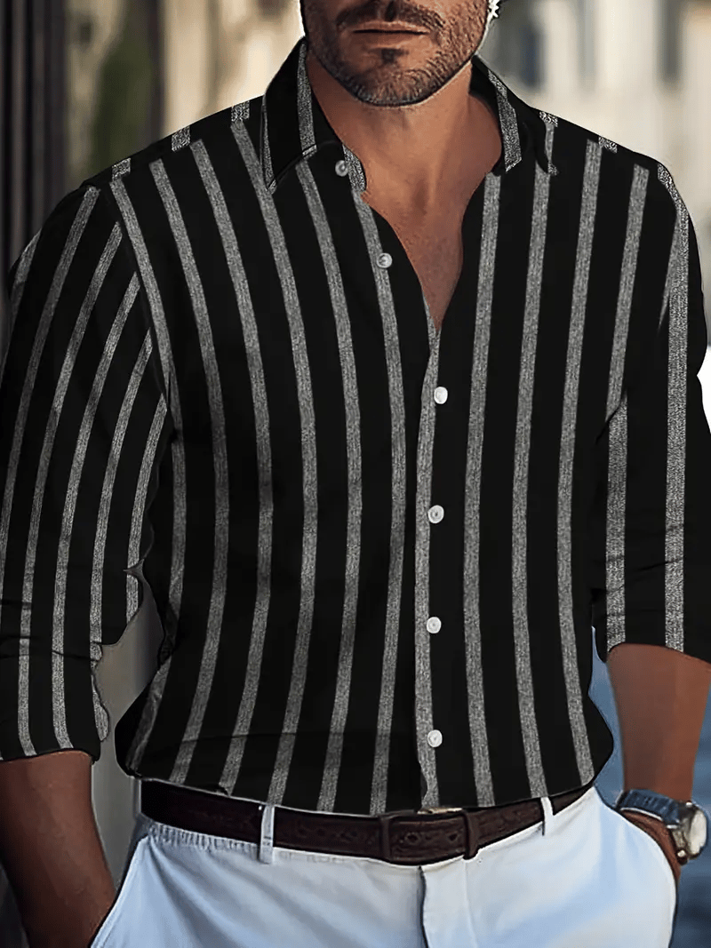 Men's Plaid Business Long Sleeve Shirt