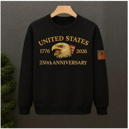 Men's Casual American 250th Anniversary Print Sweatshirt