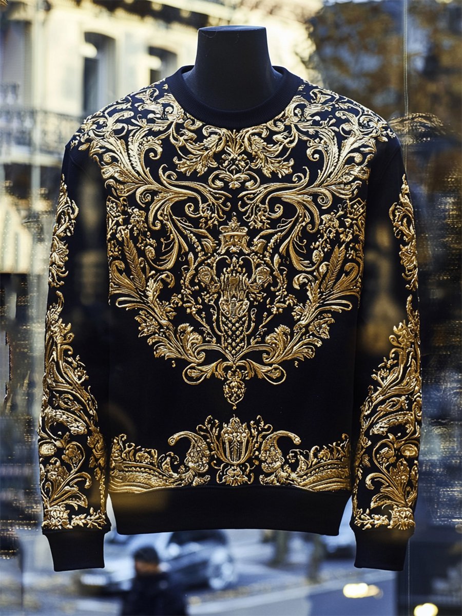 Men's Vintage Luxury Pullover Sweatshirt