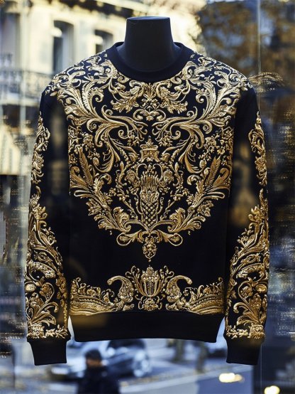 Men's Vintage Luxury Pullover Sweatshirt
