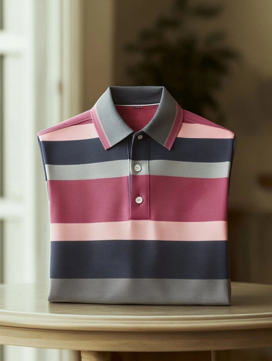 Men's Business Casual Fish Embroidered Button Short Sleeve Polo Shirt