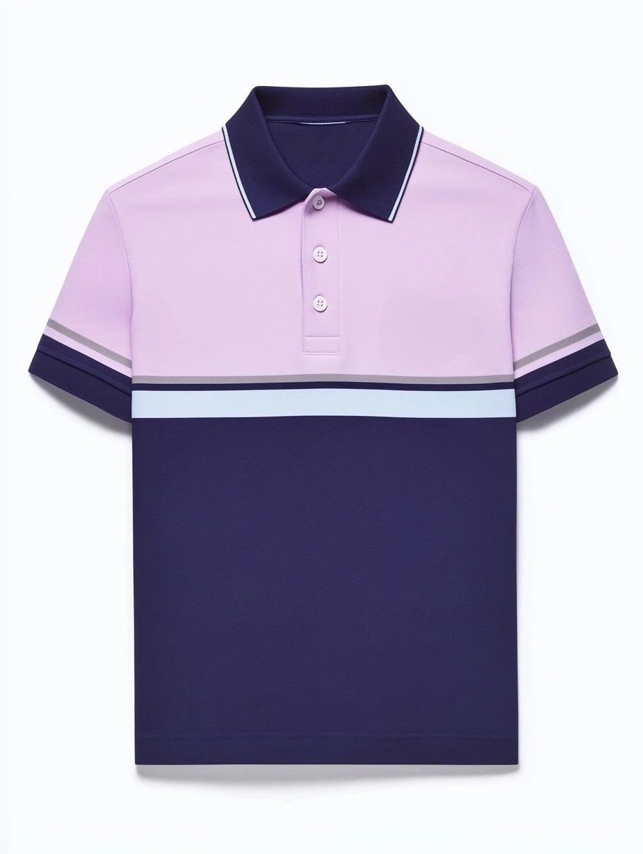 Men's Business Casual Fish Embroidered Button Short Sleeve Polo Shirt