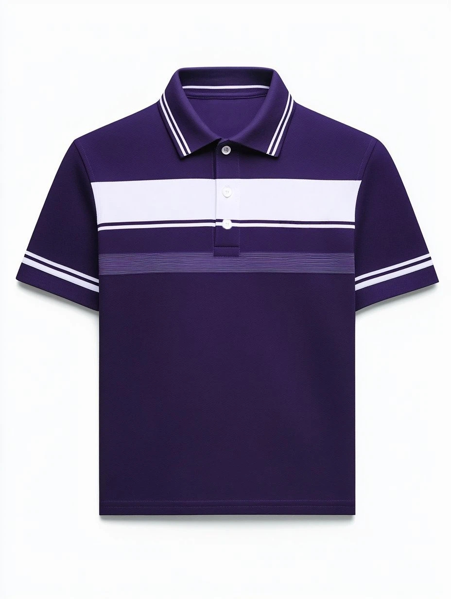 Men's Business Casual Fish Embroidered Button Short Sleeve Polo Shirt