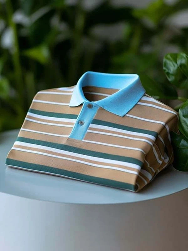 Men's Classic Business Logo Button Short Sleeve Polo Shirt