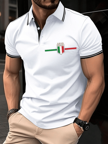 Men's "Italy" printed polo shirt