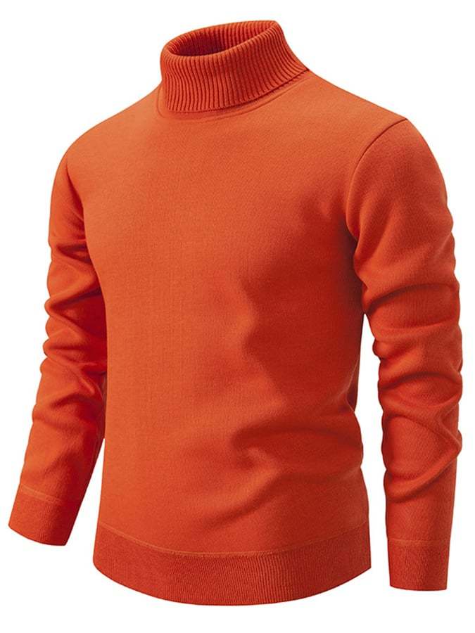 Men's Fashion Solid Color Pullover Long Sleeve Sweater