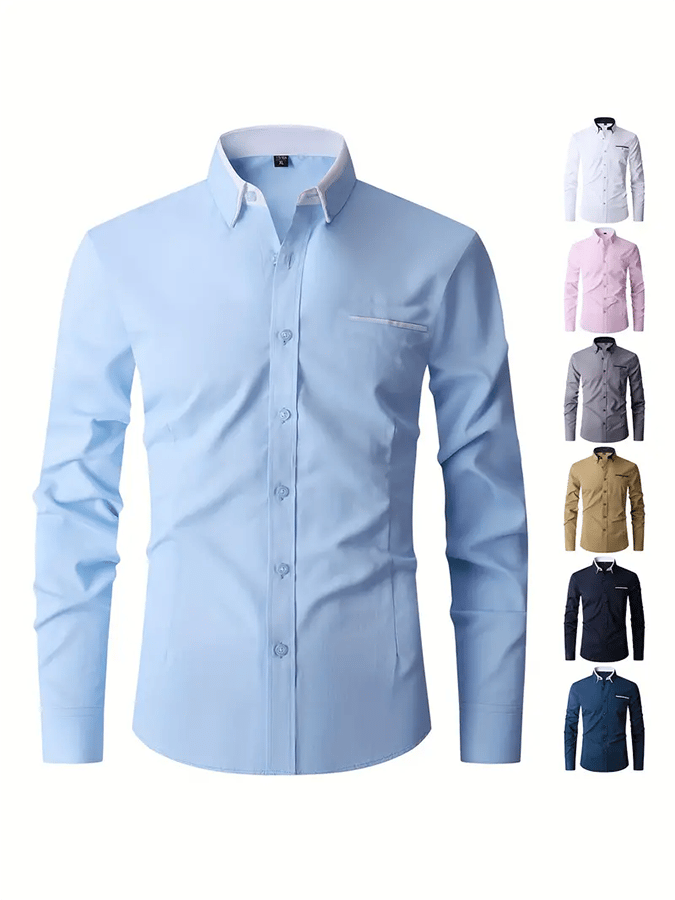 Men's Geometric Design Business Casual Shirt