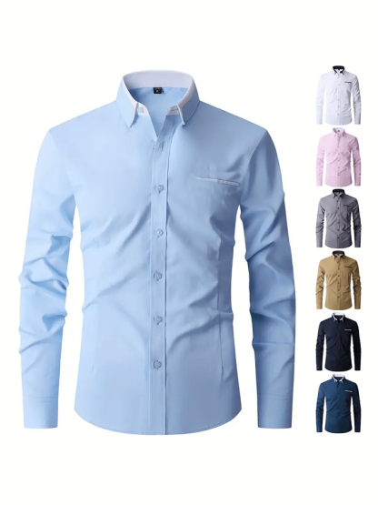 Men's Geometric Design Business Casual Shirt