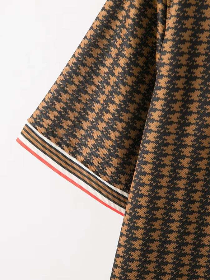 Men's Retro Plaid Casual Polo Shirt