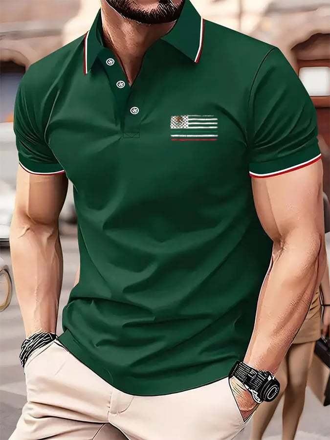 Men's Vintage Mexican Independence Day Simple Polo Shirt