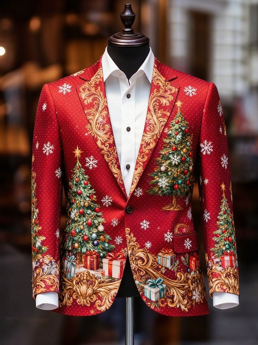 Men's Business Casual Christmas Suit Outerwear