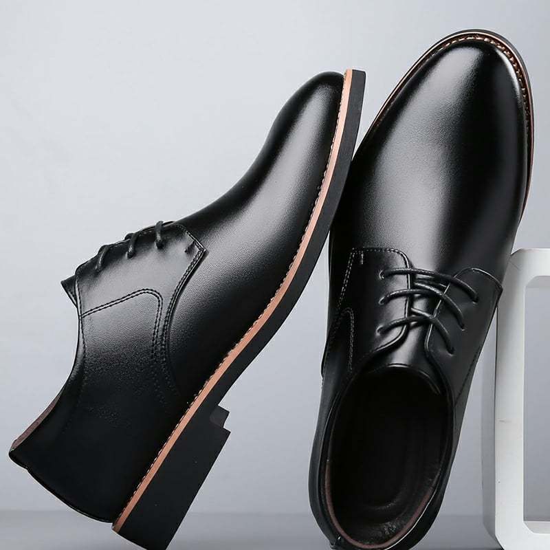 Men's Comfort British Business Wedding Casual Lace-up Simple Formal Leather Shoes