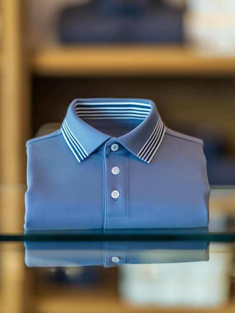 Men's Business Casual Logo Button Short Sleeve Polo Shirt