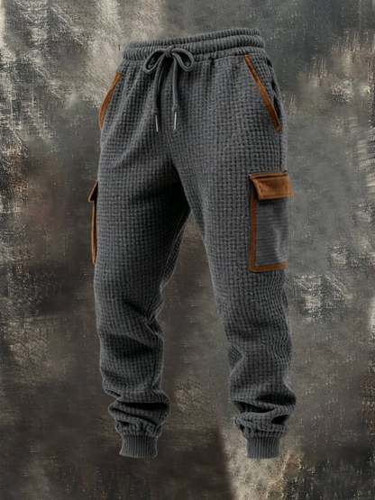 Men'S Corn Kernel Stitching Contrast Color Hooded Casual Sweatshirt Suit